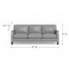 Camden Silver Leather 87" Sofa with Nailhead Trim