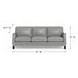 Camden Silver Leather 87" Sofa with Nailhead Trim