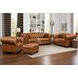 Haworth Saddle Leather Living Room Set with Nailhead Trim