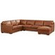 Langston Nutmeg Top Grain Leather RAF Chaise Sectional