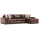 Nest Brown Leather Modular Sectional with Chaise and Pillows