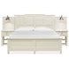 Silverwillow Egg Shell White King Wall Panel Bed with 2 Nightstand and USB Charging