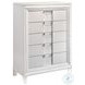 Charlotte White Upholstered Platform Bedroom Set With Storage Footboard