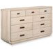 Amber Coast Sanibel Brown 9 Drawer Dresser with Rectangular Mirror