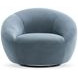 Rizz Blue Upholstered Swivel Accent Chair