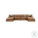 Cali Cognac Brown Leather Modular Sectional