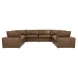 Cali Cognac Brown Leather Modular U-Sofa Sectional