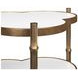 Eave Antique Brass and Milk Glass Free Form Accent Table