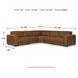 Rally-Up Caramel 5 Piece Power Reclining Sectional