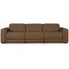 Rally-Up Caramel Leather 3 Piece Modular Power Reclining Sectional Sofa with USB Charging