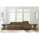 Rally-Up Caramel Leather 3 Piece Modular Power Reclining Sectional Sofa with USB Charging