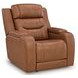 Dreamer Caramel Leather Power Recliner with Audio Seating
