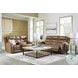 Dreamer Caramel Leather Power Reclining Loveseat with Audio Seating