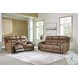 Dreamer Caramel Leather Power Reclining Loveseat with Audio Seating
