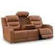 Dreamer Caramel Leather Power Reclining Living Room Set with Audio Seating