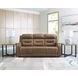 Dreamer Caramel Leather Power Reclining Sofa with Audio Seating