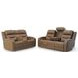 Dreamer Caramel Leather Power Reclining Loveseat with Audio Seating