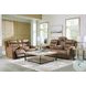 Dreamer Caramel Leather Power Reclining Loveseat with Audio Seating