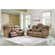 Dreamer Caramel Leather Power Reclining Loveseat with Audio Seating