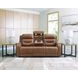 Dreamer Caramel Leather Power Reclining Living Room Set with Audio Seating