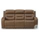 Dreamer Caramel Leather Power Reclining Sofa with Audio Seating