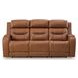 Dreamer Caramel Leather Power Reclining Living Room Set with Audio Seating