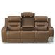 Dreamer Caramel Leather Power Reclining Sofa with Audio Seating