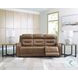 Dreamer Caramel Leather Power Reclining Sofa with Audio Seating