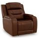Dreamer Brown Leather Power Recliner with Audio Seating