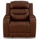 Dreamer Brown Leather Power Recliner with Audio Seating