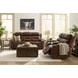 Dreamer Brown Leather Power Reclining Loveseat with Audio Seating