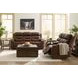 Dreamer Brown Leather Power Reclining Loveseat with Audio Seating