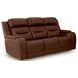 Dreamer Brown Leather Power Reclining Living Room Set with Audio Seating