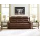 Dreamer Brown Leather Power Reclining Living Room Set with Audio Seating