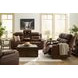 Dreamer Brown Leather Power Reclining Loveseat with Audio Seating