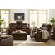Dreamer Brown Leather Power Reclining Sofa with Audio Seating