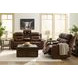 Dreamer Brown Leather Power Reclining Sofa with Audio Seating
