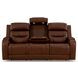 Dreamer Brown Leather Power Reclining Living Room Set with Audio Seating