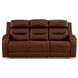 Dreamer Brown Leather Power Reclining Living Room Set with Audio Seating