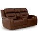 Dreamer Brown Leather Power Reclining Living Room Set with Audio Seating