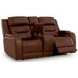 Dreamer Brown Leather Power Reclining Loveseat with Audio Seating