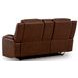 Dreamer Brown Leather Power Reclining Loveseat with Audio Seating