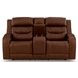 Dreamer Brown Leather Power Reclining Living Room Set with Audio Seating