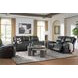 Glassmere Black Leather Rocker Recliner