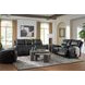 Glassmere Black Leather Rocker Recliner