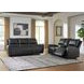 Glassmere Black Leather 74" Reclining Loveseat
