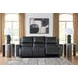 Glassmere Black Leather Reclining Living Room Set