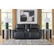 Glassmere Black Leather 74" Reclining Loveseat