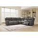 Burnley Anchor Leather 5 Piece Modular Power Reclining Sectional with USB Charging