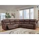 Burnley Espresso Leather 5 Piece Modular Power Reclining Sectional with USB Charging